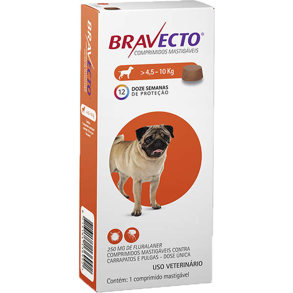 Antipulgas e Carrapatos MSD Bravecto para Cães de 4,5 a 10 Kg Com ação rápida