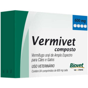 Vermífugo Biovet Vermivet Composto 600 mg para Cães e Gatos